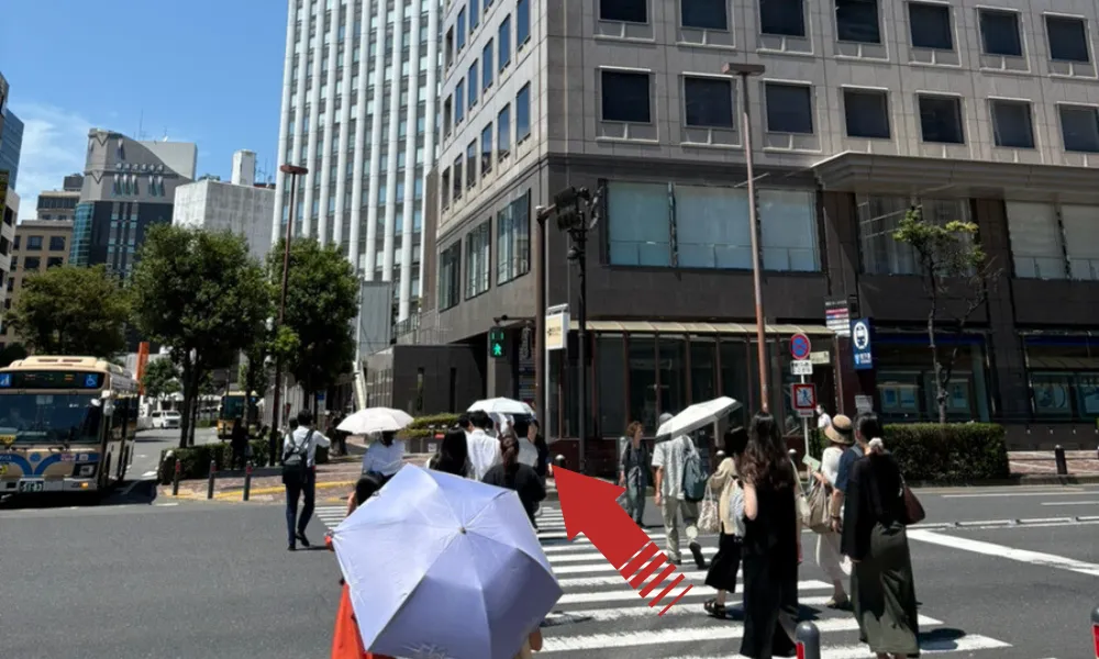 ③直進すると横断歩道があるので、そのまま渡ります。
